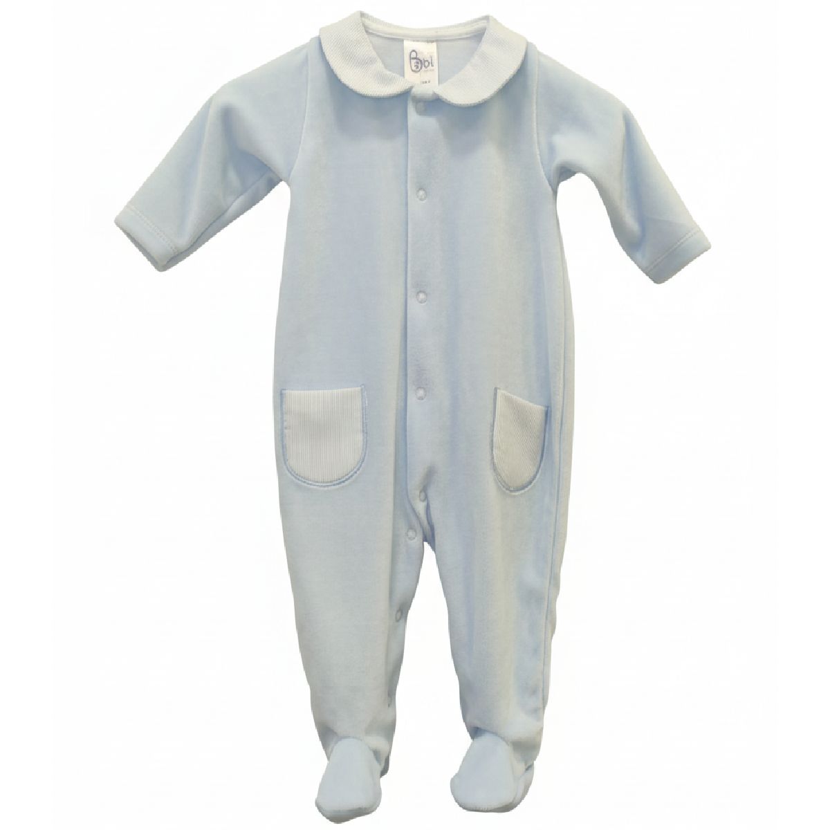 Babygrow Veludo Riscas Azul