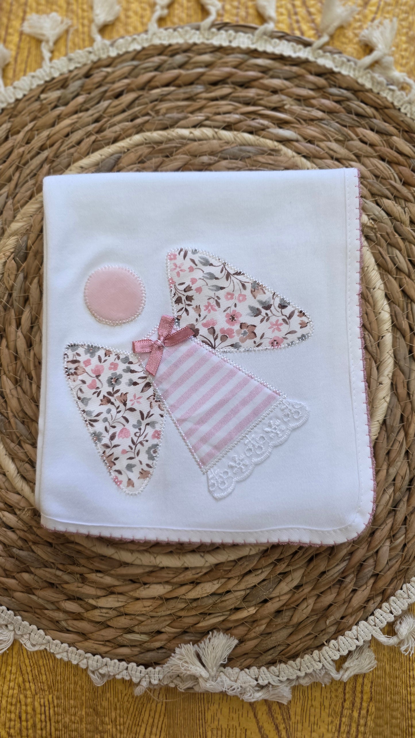 Fralda em Algodão para Bebé- Rosa