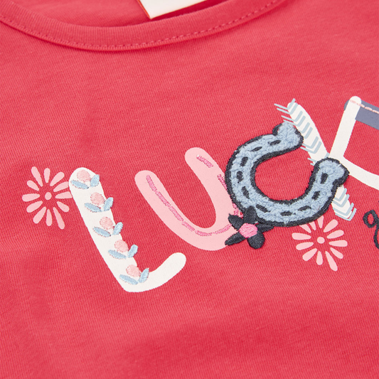 T-shirt Manga Curta Menina - Cerise