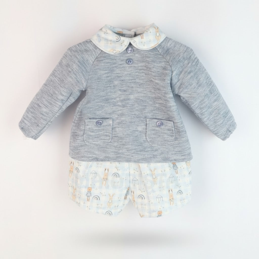 Conjunto Camisola e Calções Estampados Animais