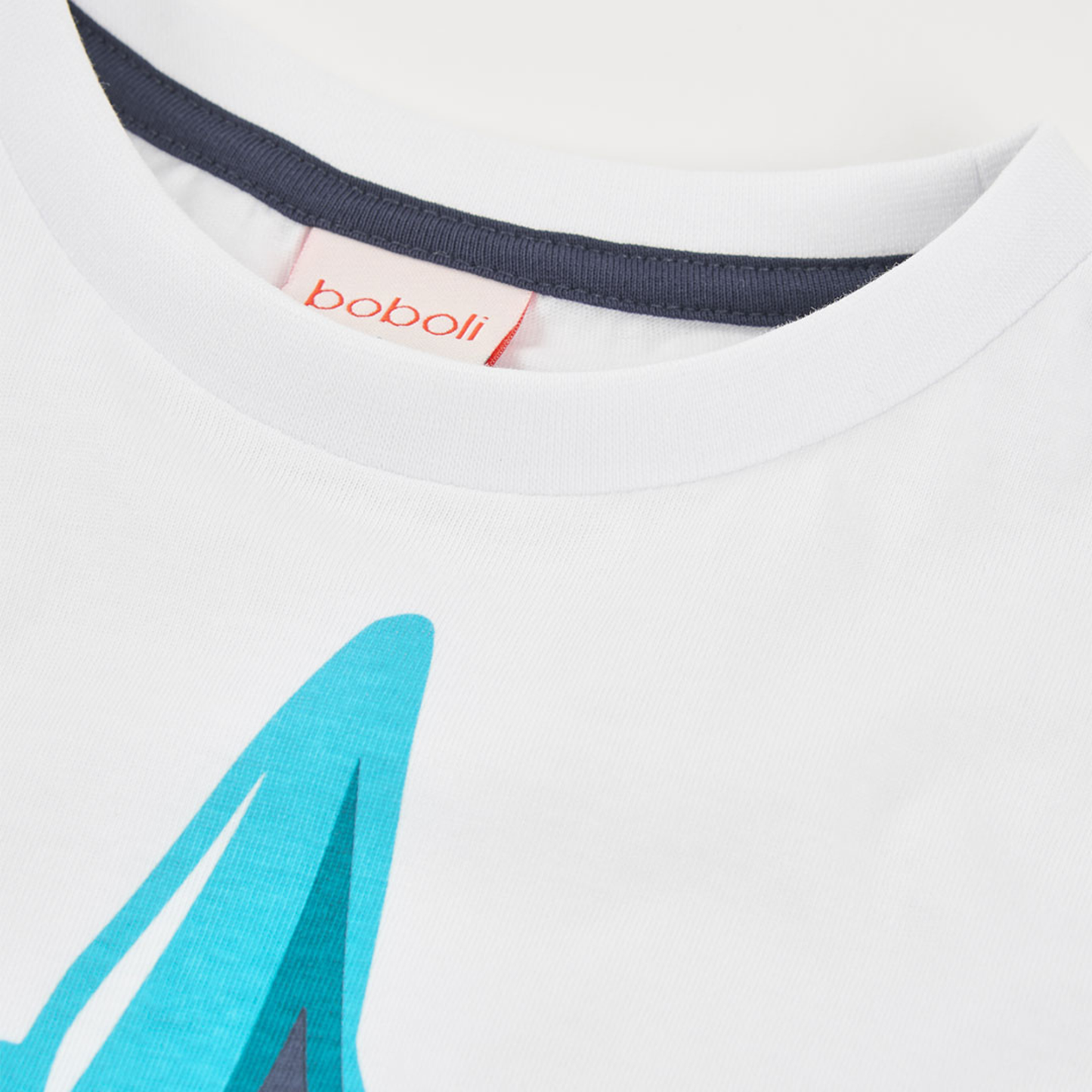 T-shirt manga curta com Estampado de Tubarão