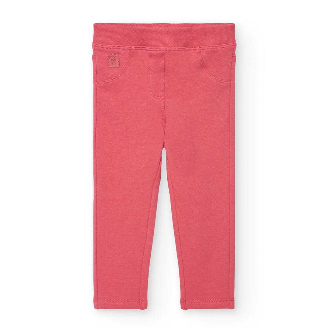 Leggins Básicas de Malha de Algodão Rosa