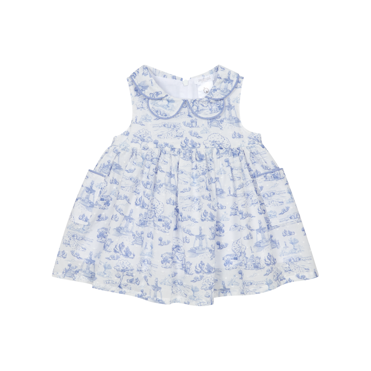 Vestido em Algodão Toile de Jouy