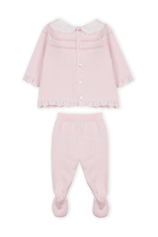 Conjunto Malha Rosa Bebé