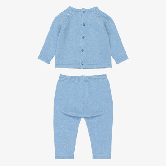 Conjunto de Malha com Ursinho e Pompom