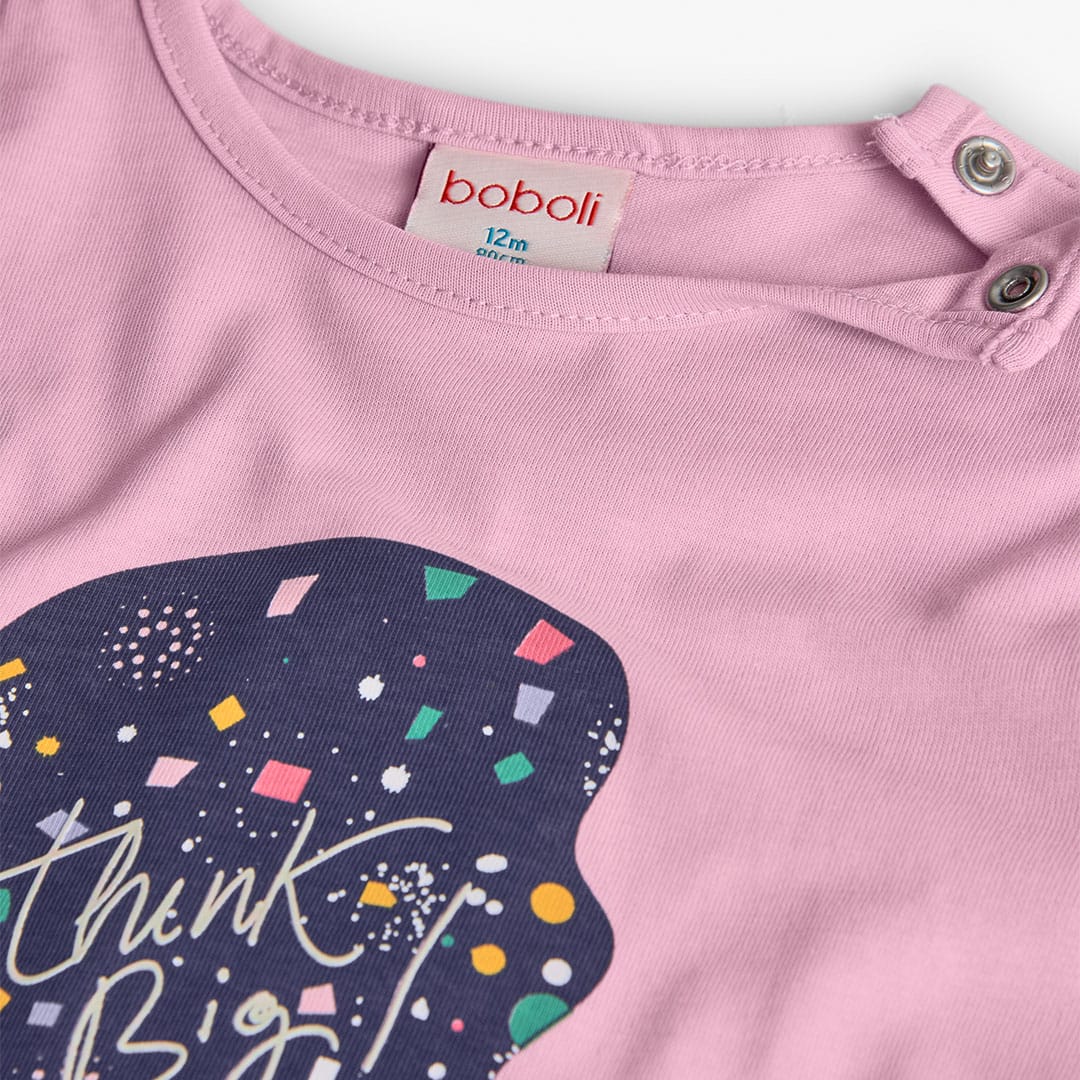T-shirt Manga Comprida Rosa