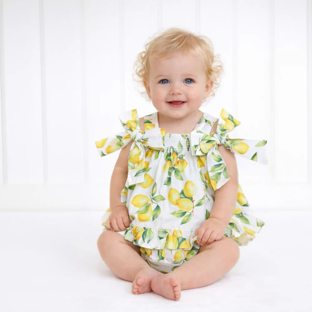 Vestido com Tapa Fraldas para Bebé Menina - Limões