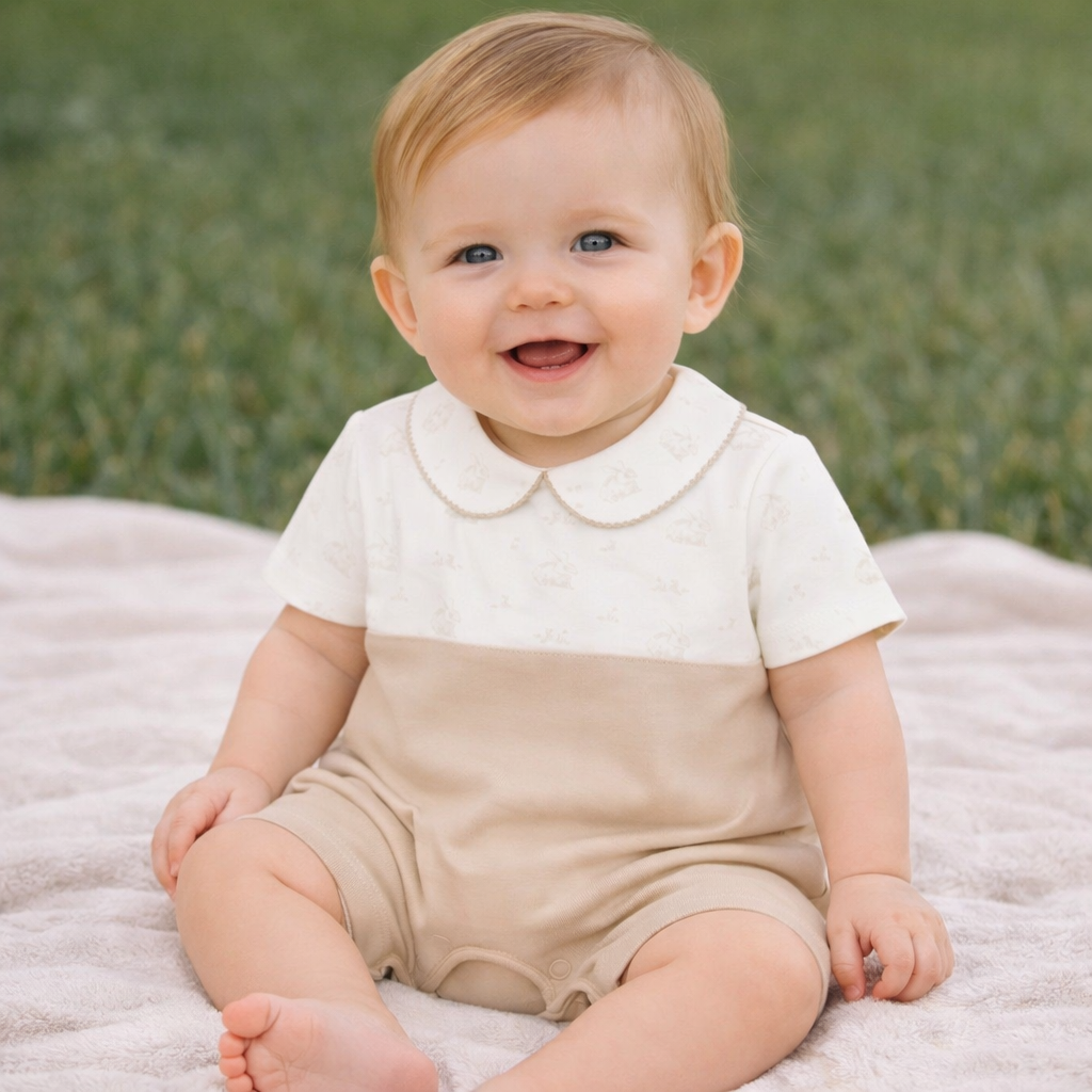 Babygrow de Algodão de Manga Curta para Bebé Menina (o)