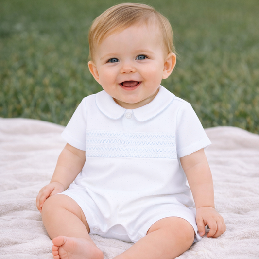 Babygrow de Algodão de Manga Curta para Bebé Menino