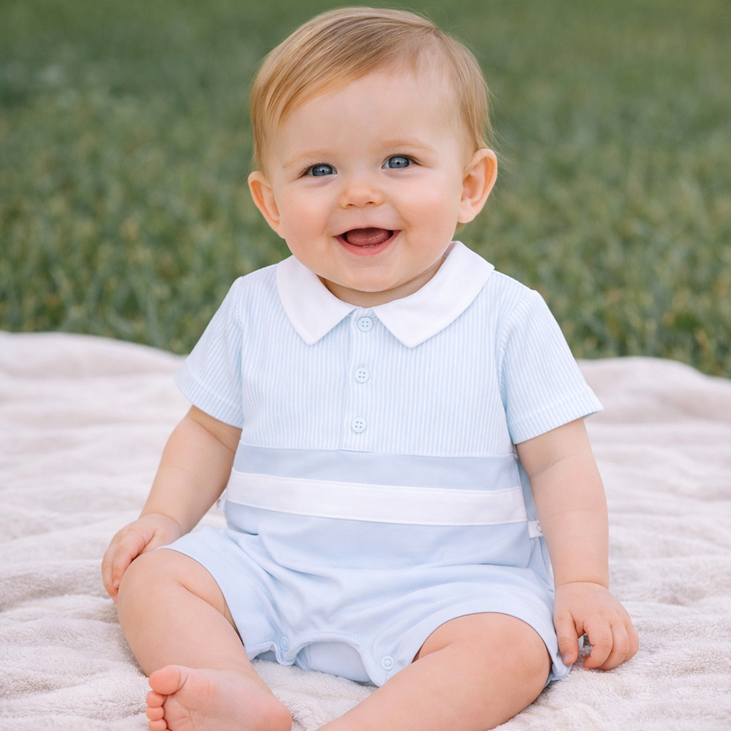 Babygrow de Algodão de Manga Curta para Bebé Menino