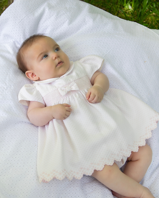 Vestido com Tapa Fraldas Rosa Bebé 2pc