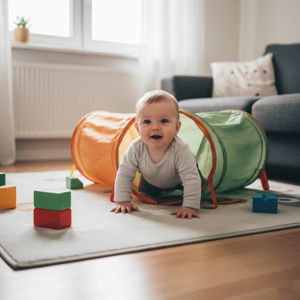 A Arte de gatinhar: 5 Brincadeiras Simples que Fortalecem Músculos (8-12 Meses)