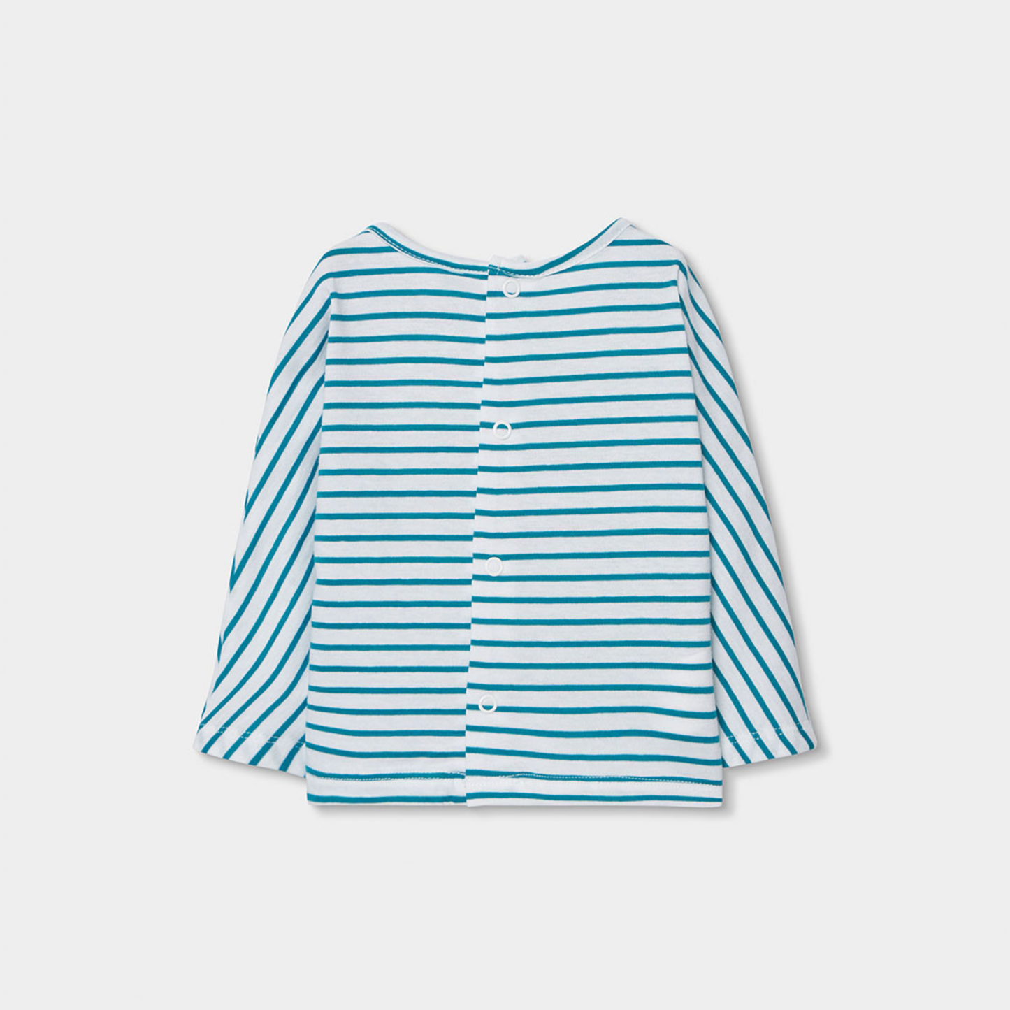T-shirt manga comprida de Malha Às Riscas para Bebé