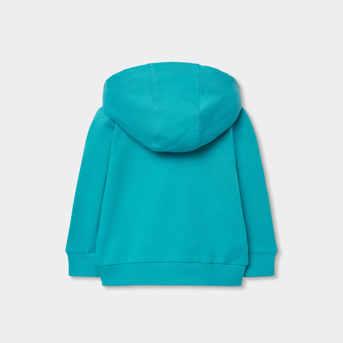 Casaco de Felpa Com Capuz - Azul-Turquesa