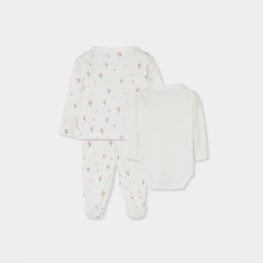 Pack de Saída de Maternidade "Hello World" – Conjunto 4 Peças Floral