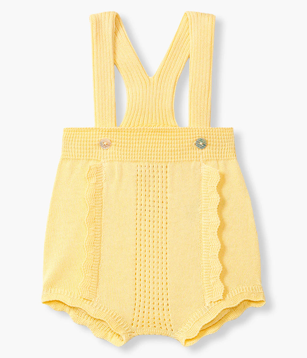 Fofo de Alças em Malha Algodão Orgânico Bebé - Amarelo