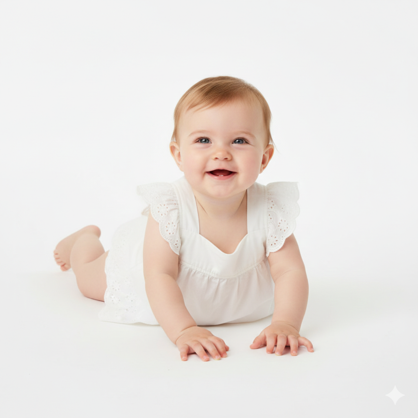 Conjunto de bebé em algodão branco