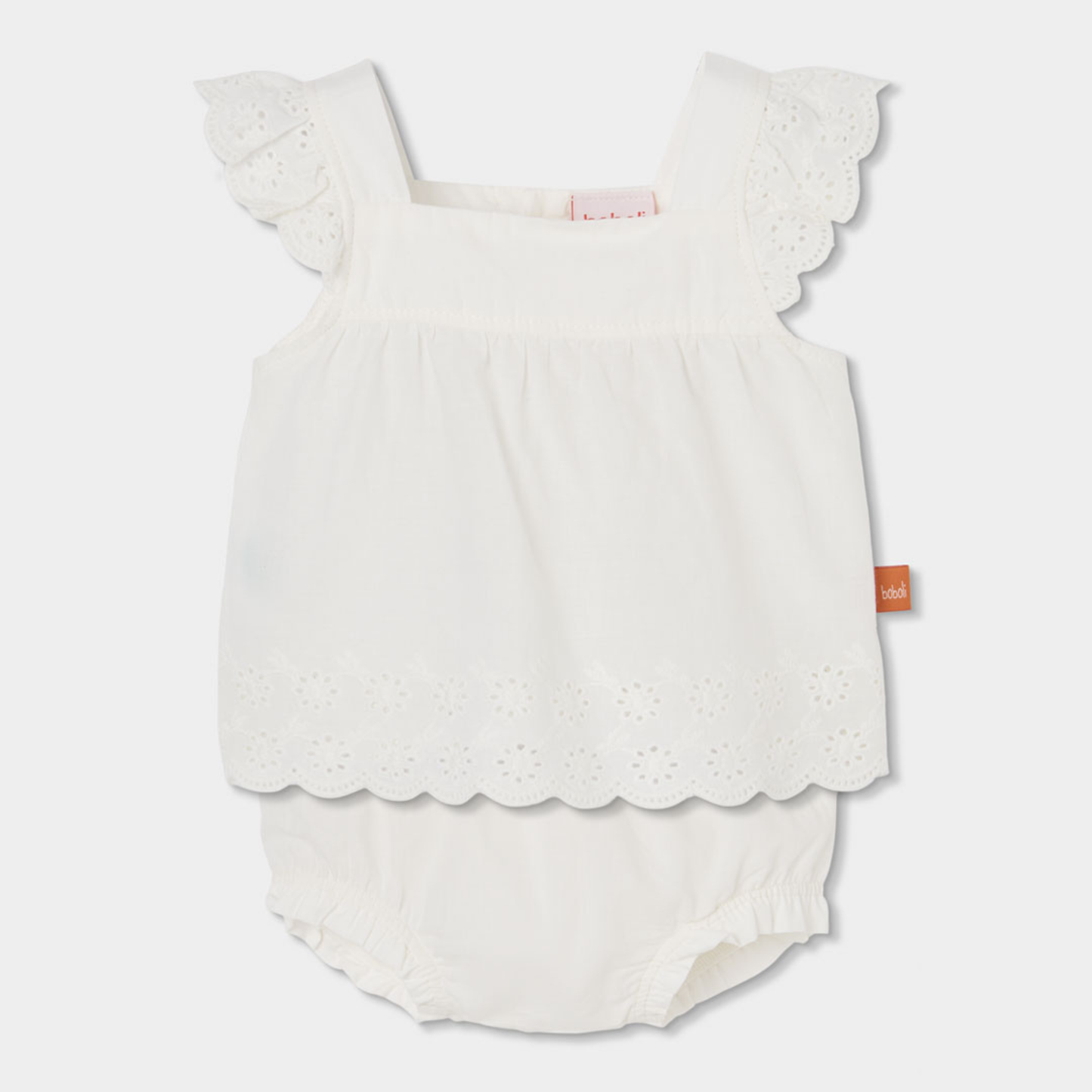 Conjunto de bebé em algodão branco