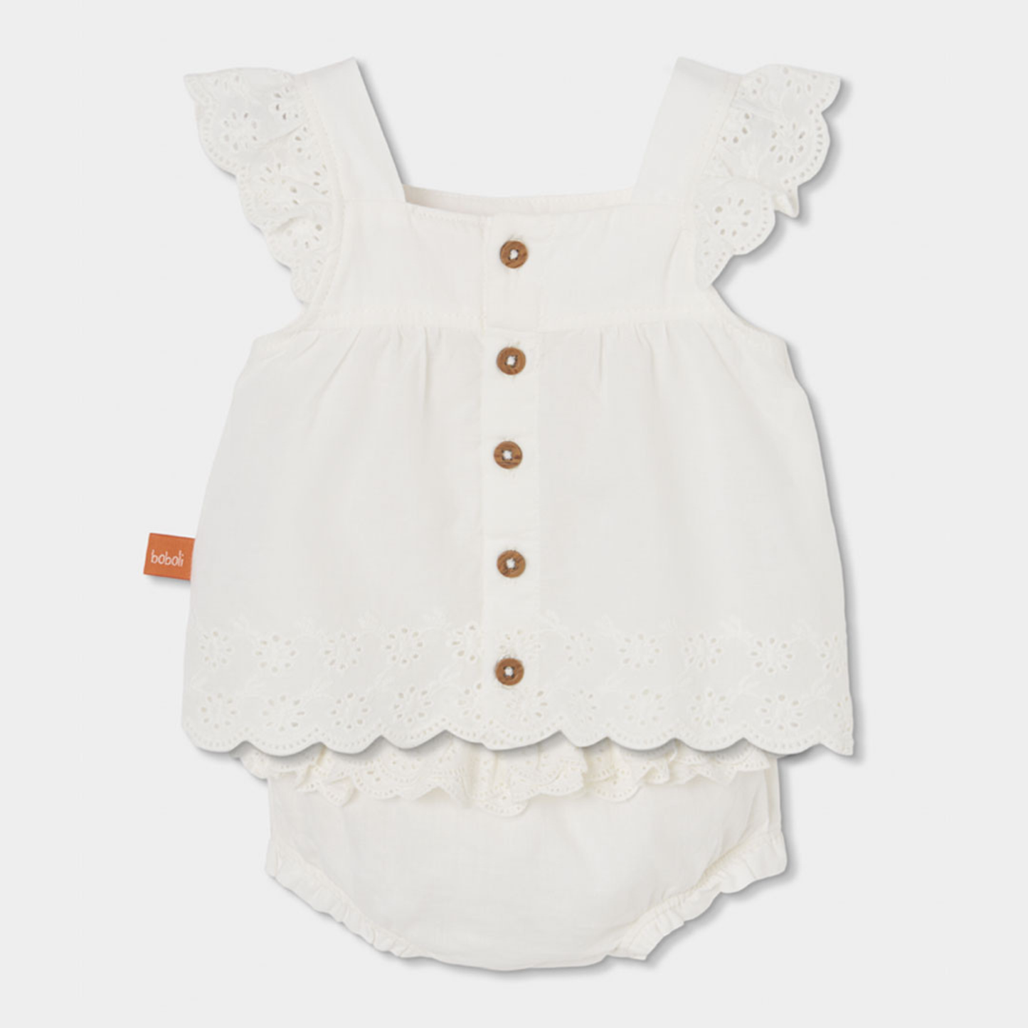 Conjunto de bebé em algodão branco