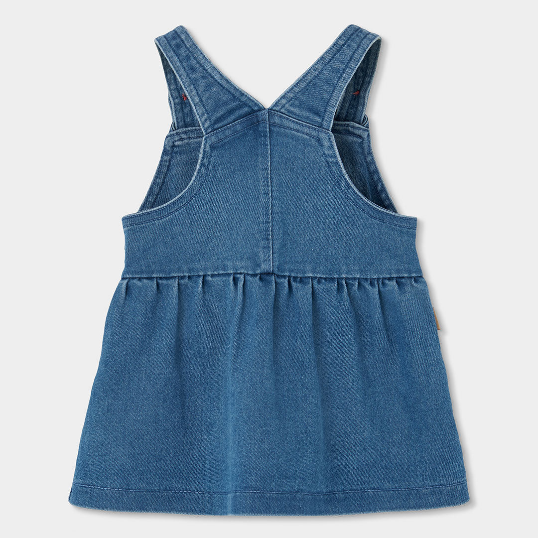 Conjunto de Vestido de Ganga Urso com Body de Gola