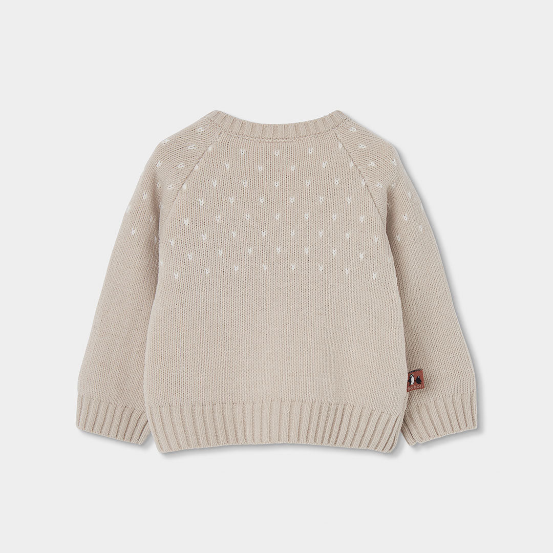 Conjunto de Malha Camisola Pinguim e Calças Caneladas