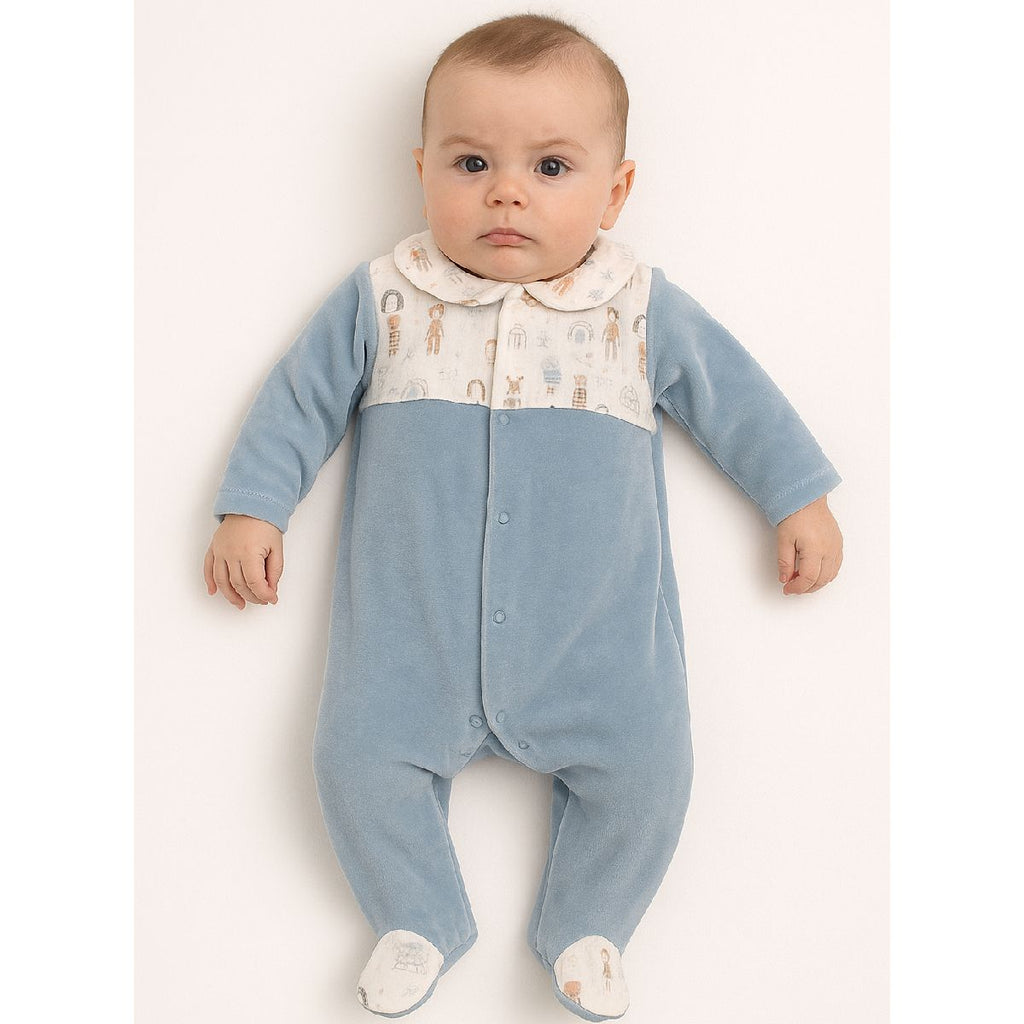 Babygrow veludo azul "sleeping star" | BABI