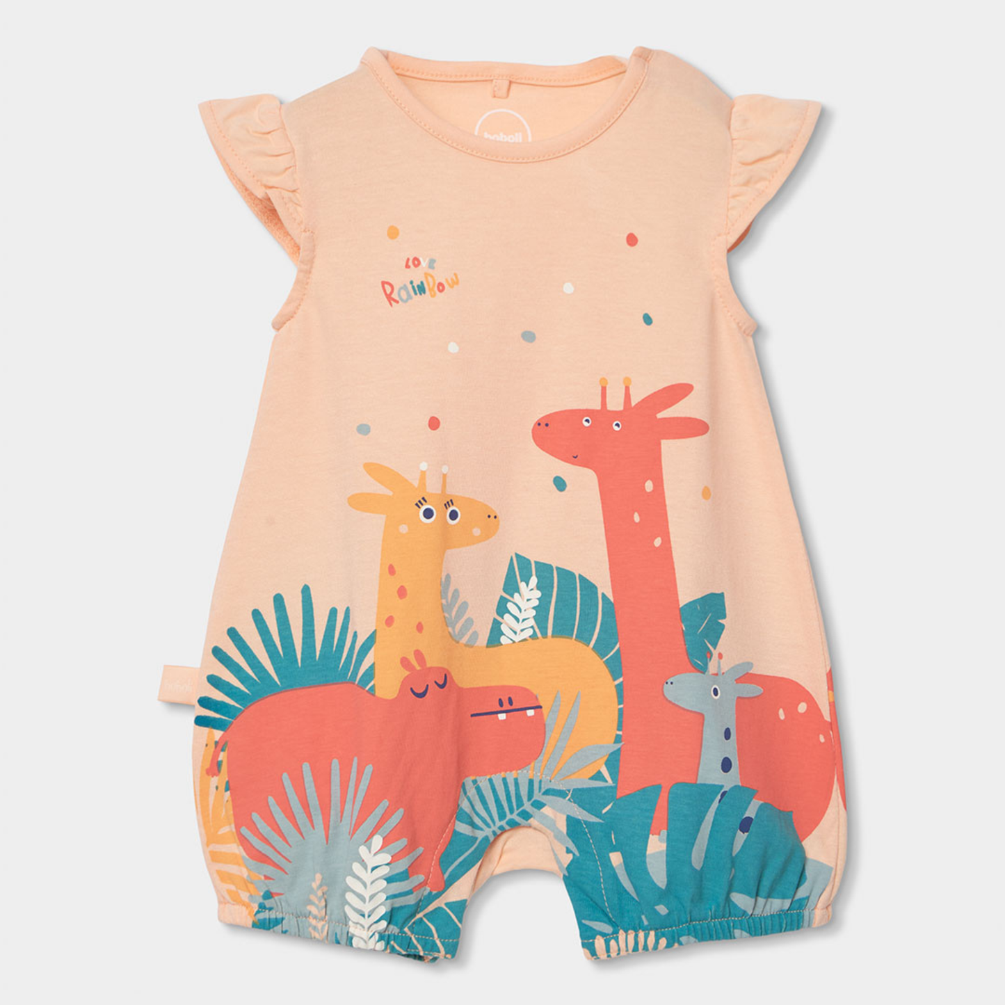 Babygrow manga curta  para Menina - Salmão
