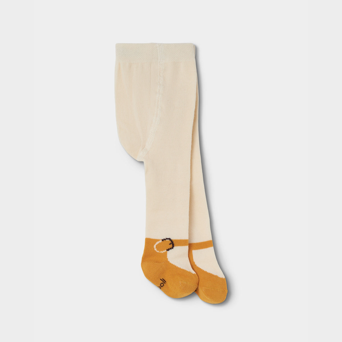 Collant de Malha Sapato Fivela Amarelo Mostarda