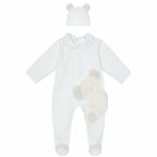 Babygrow c/ gorro urso-branco | DEOLINDA