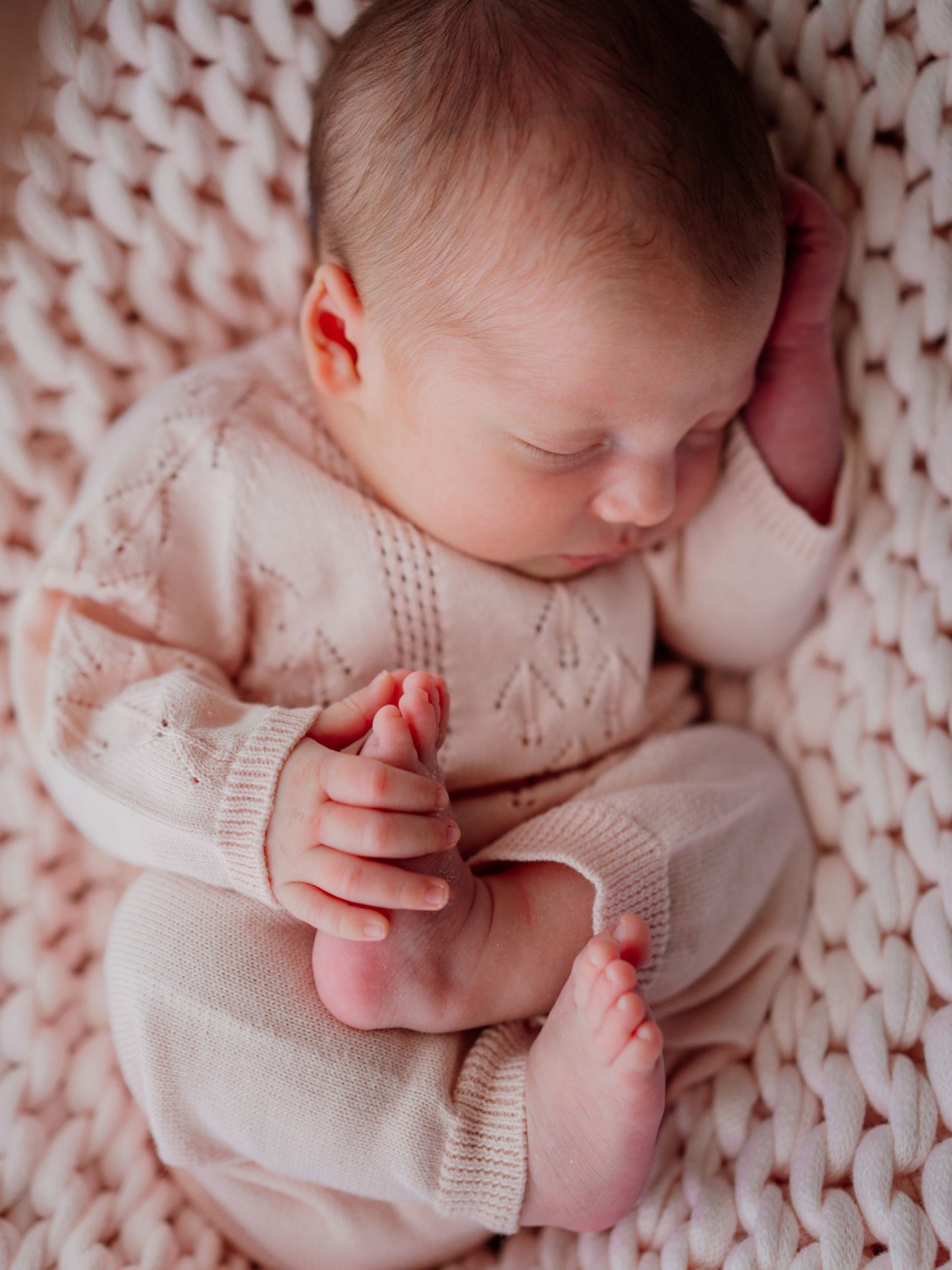 Babygrow Malha Algodão Orgânico Perfurado Bebé Menina - Rosa
