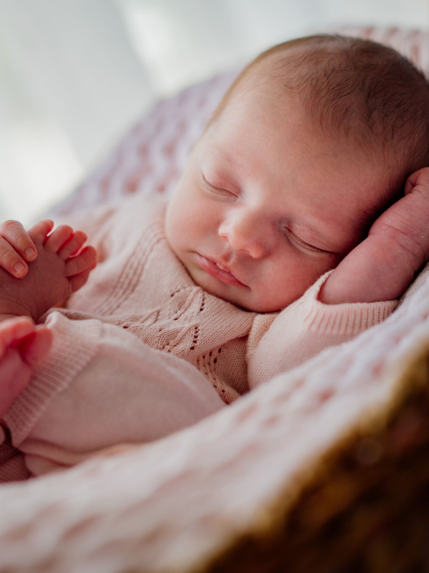 Babygrow Malha Algodão Orgânico Perfurado Bebé Menina - Rosa