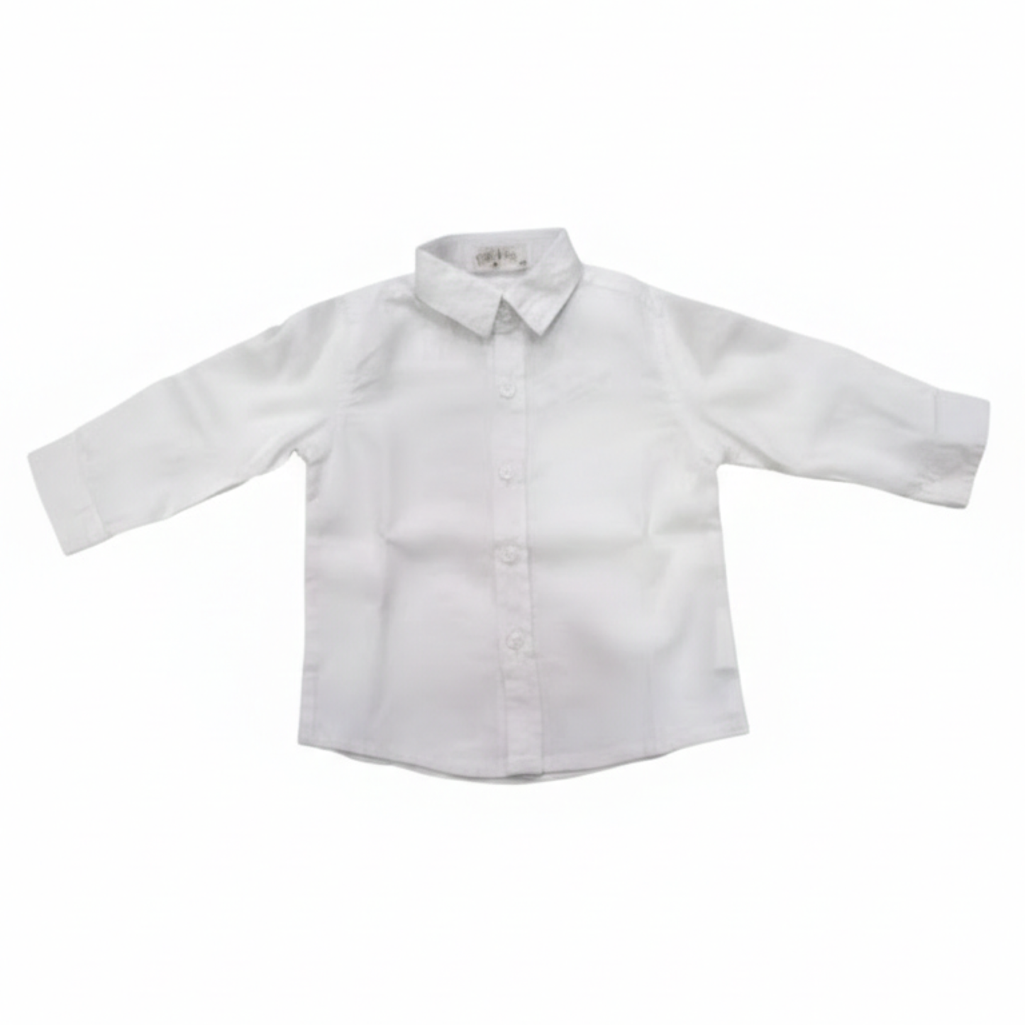 Camisa Branca de Manga Comprida em Algodão