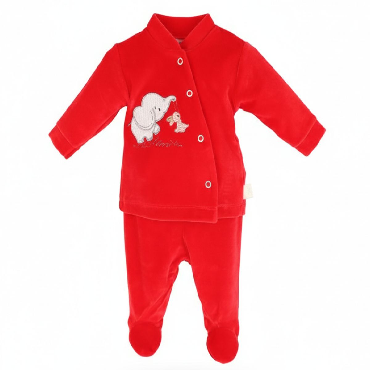 Conjunto de 2 peças veludo elefante vermelho