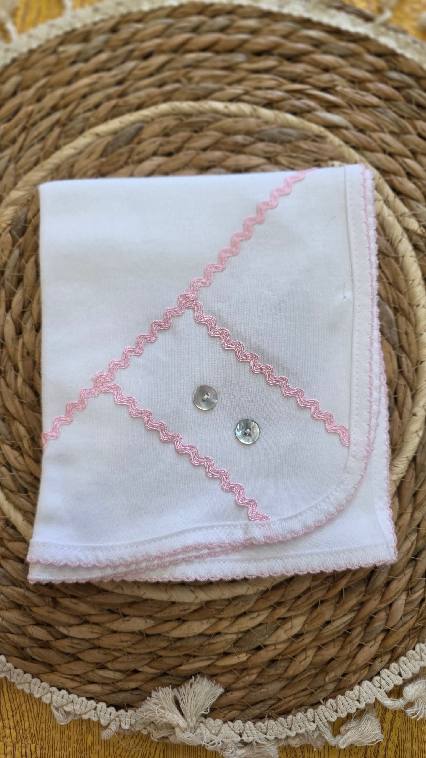 Fralda em Algodão para Bebé - Rosa / Azul