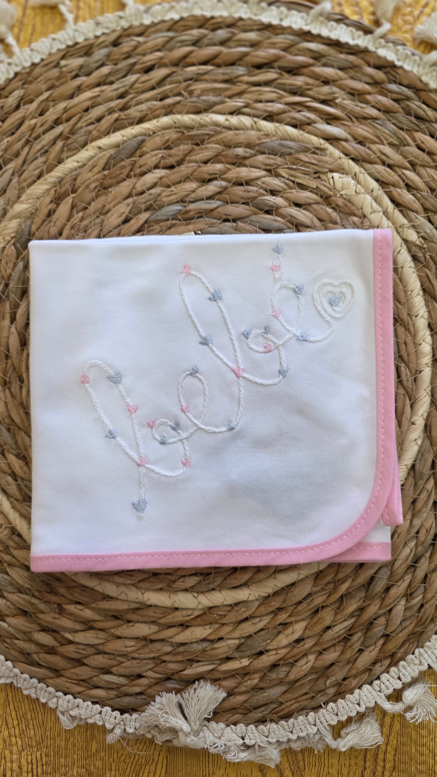 Fralda em Algodão para Bebé - Rosa / Azul