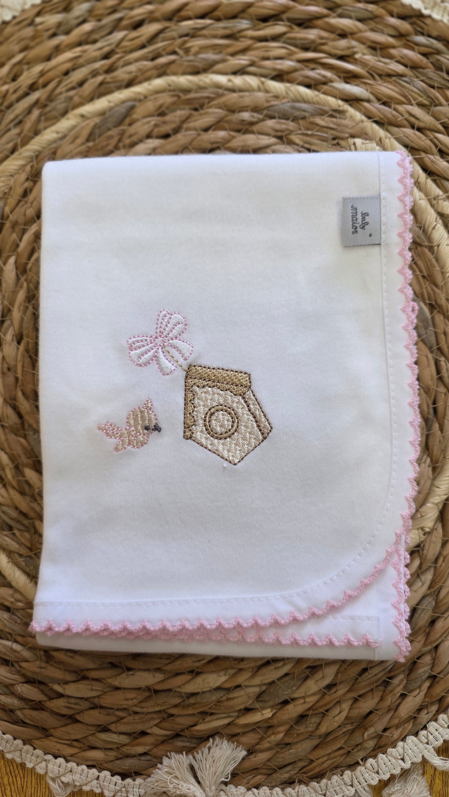 Fralda em Algodão para Bebé - Rosa