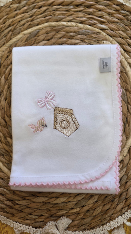 Fralda em Algodão para Bebé - Rosa