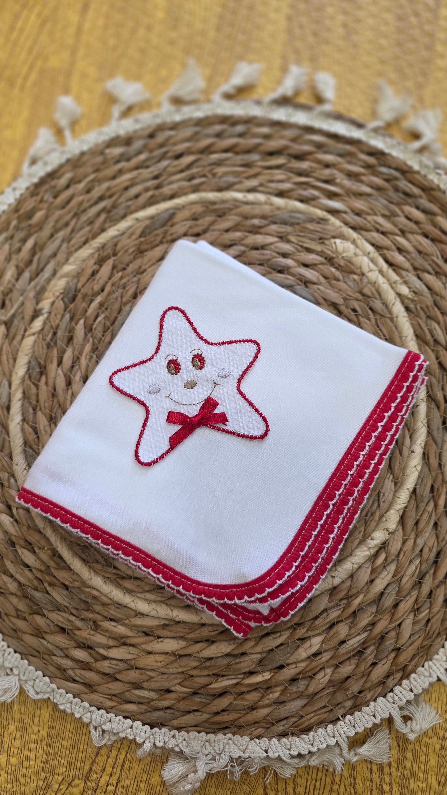 Fralda em Algodão para Bebé - Vermelho