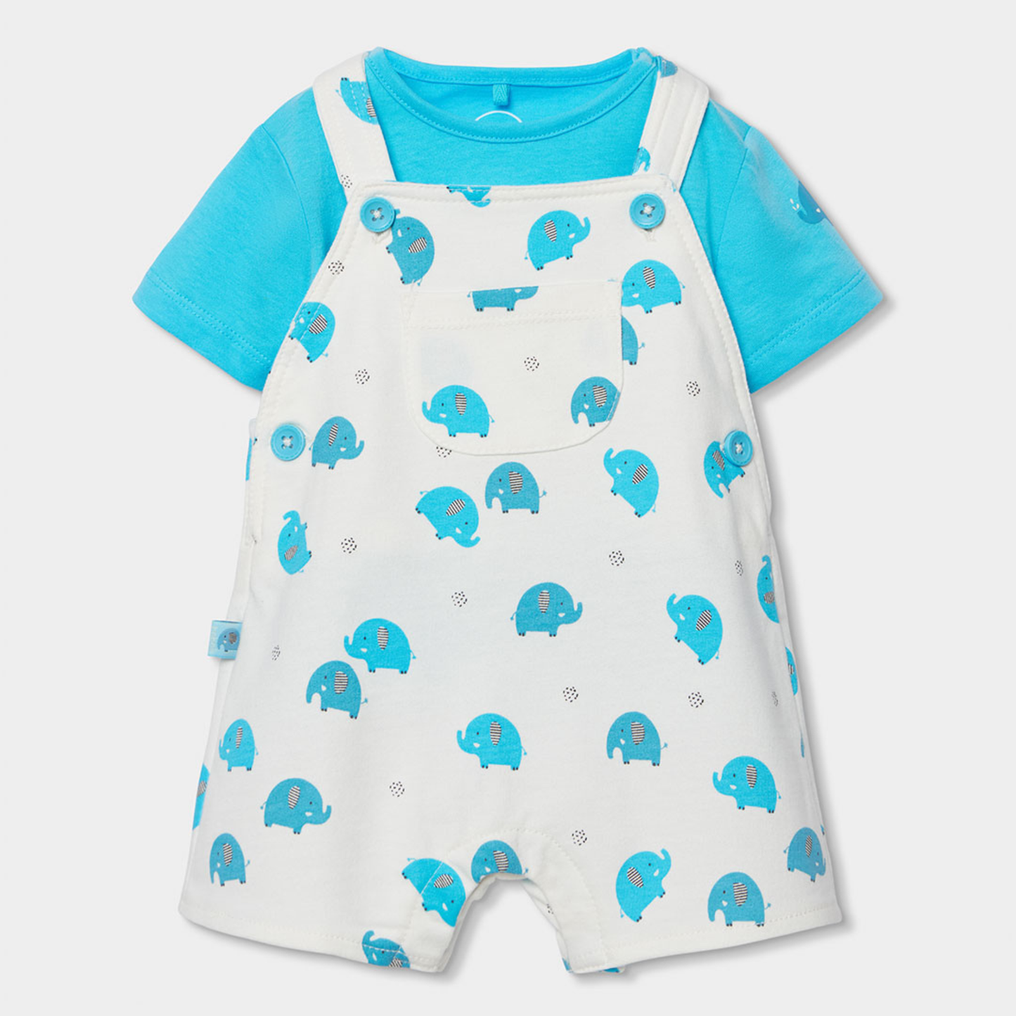 Conjunto de Jardineiras e T-shirt Azul