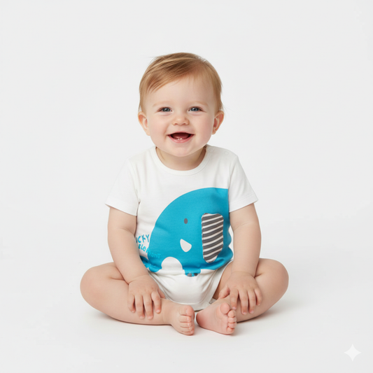 Babygrow manga curta  para Menino - Branco