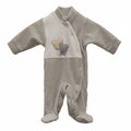 Babygrow em veludo cinzento urso