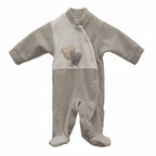Babygrow em veludo cinzento urso
