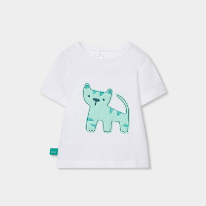 Conjunto de T-shirt e Calções Gato Verde