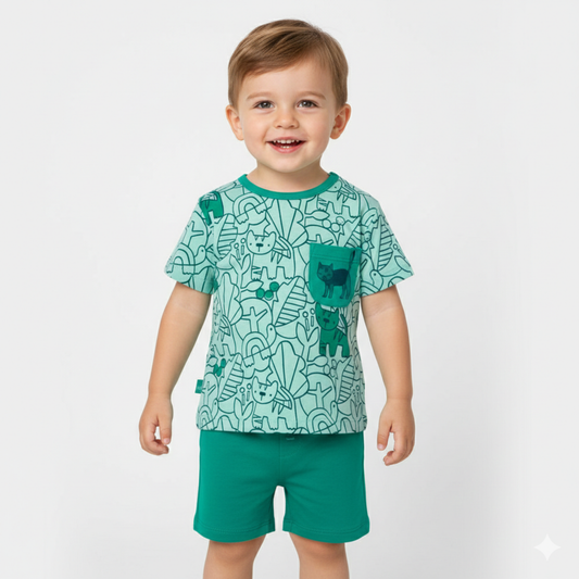 Conjunto de 2 peças para menino azul