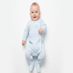 Babygrow em veludo azul / branco