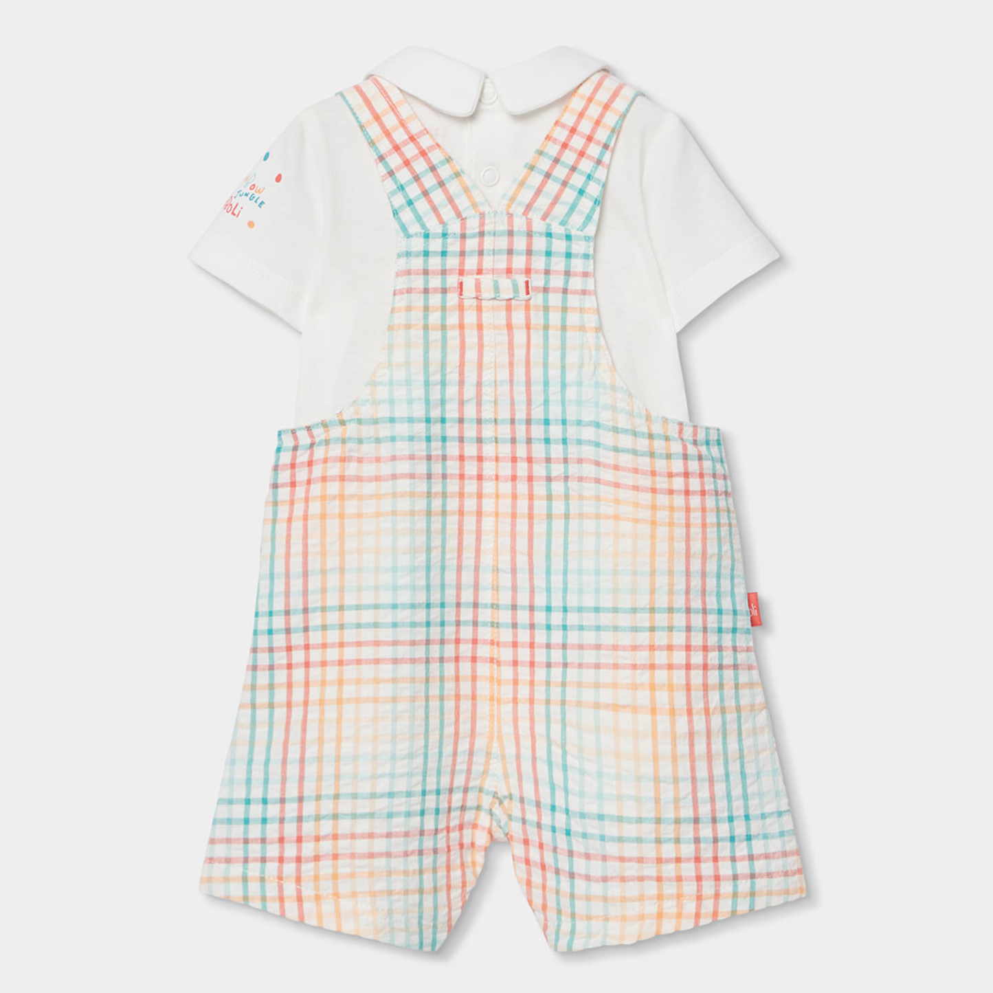 Conjunto de Jardineiras "Rainbow Jungle" e Polo – Frescura e Estilo para Bebé