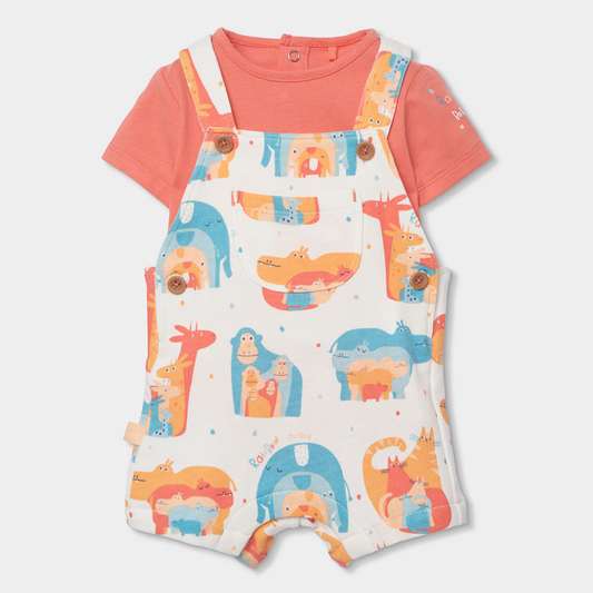 Conjunto de Jardineiras e Body