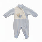 Babygrow em veludo azul urso