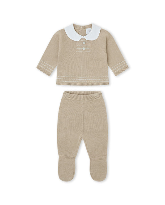 Conjunto de Malha Camisola de Gola e Calças