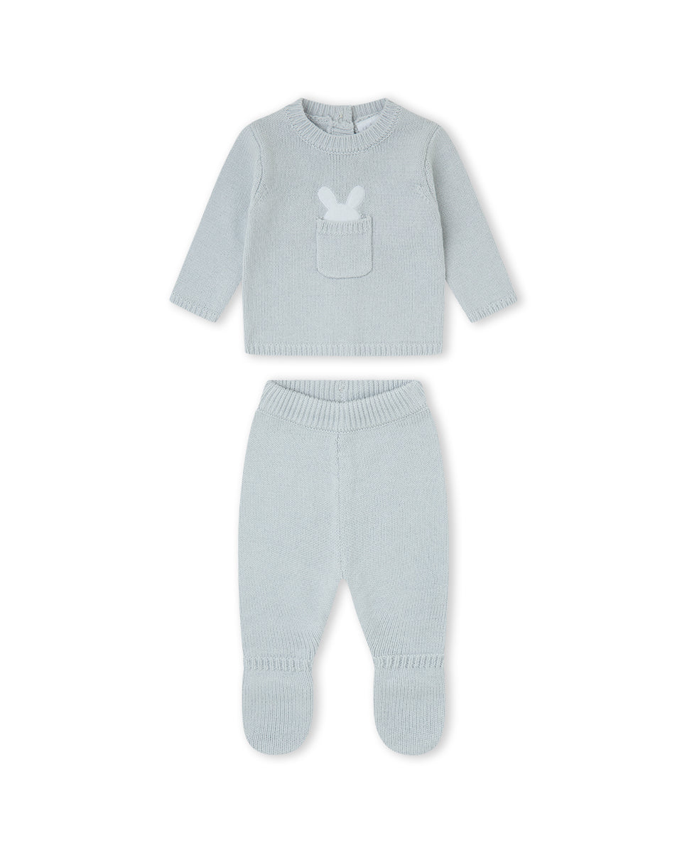 Conjunto de Malha Cinzento Coelhinho